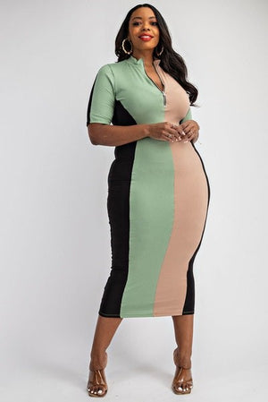 Eboni Striped Midi Dress - Belle Reine