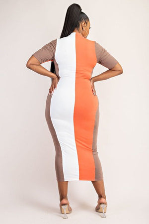 Eboni Striped Midi Dress - Belle Reine